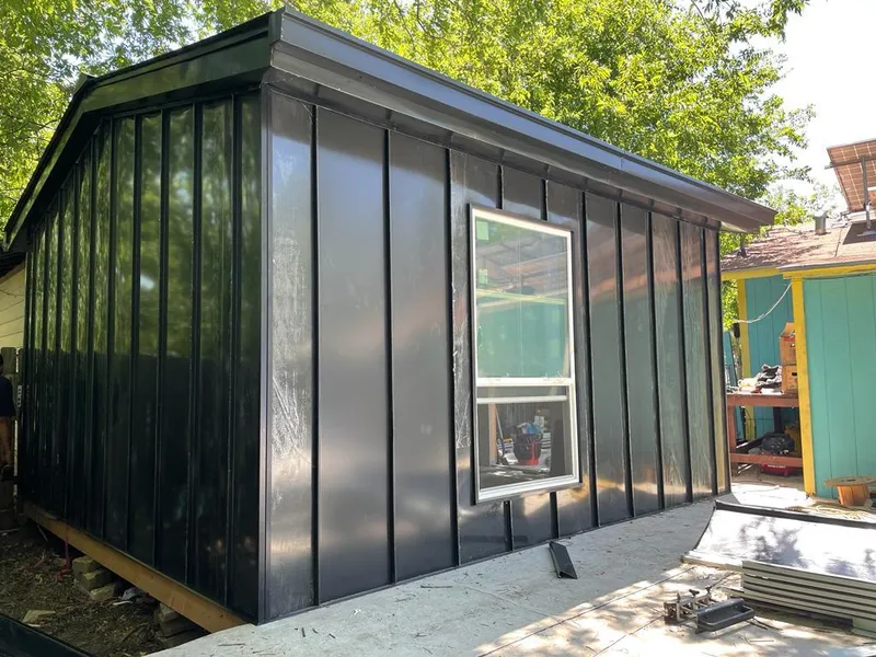 Black standing seam metal wall panels for Metal Roof Installation in Vineland