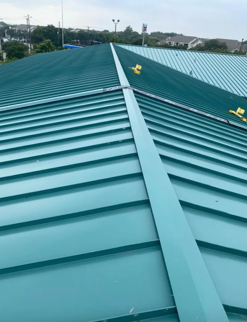 Green commercial metal roof ridge and valley for Metal Roof Repair in Vineland